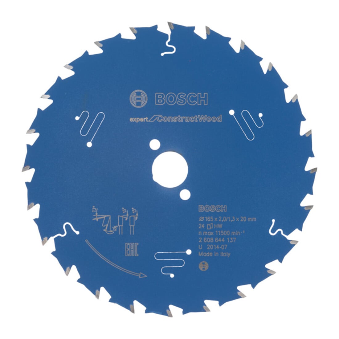 Lame de scie circulaire Bosch Expert for Construct Wood 165 x 20 x 2,0 mm 24
