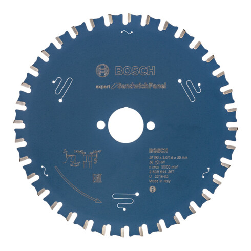 Lame de scie circulaire Bosch Expert for Sandwich Panel 190 x 30 x 2,0 mm 36