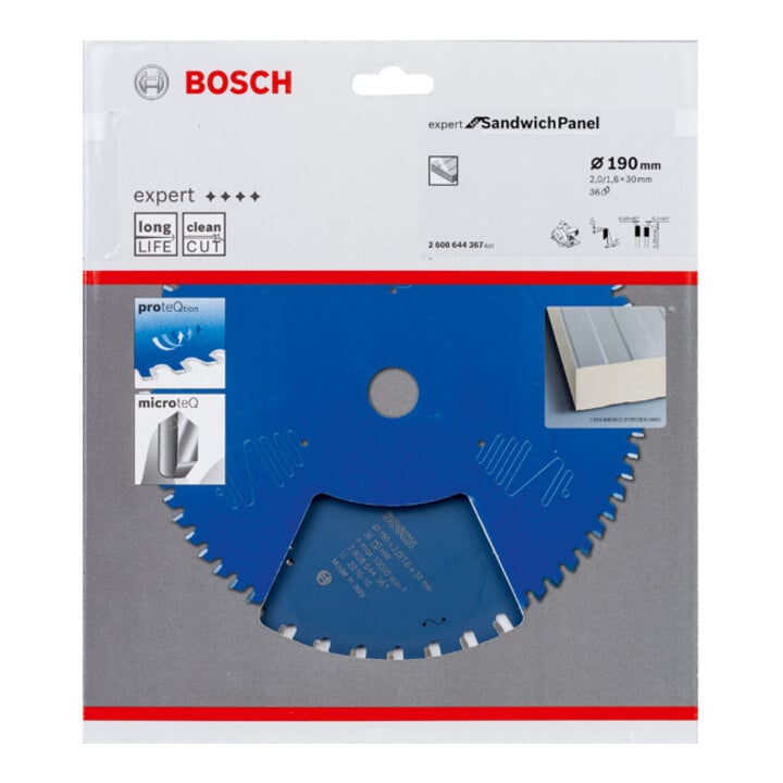 Lame de scie circulaire Bosch Expert for Sandwich Panel 190 x 30 x 2,0 mm 36
