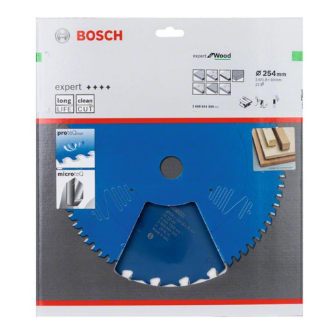Lame de scie circulaire Bosch Expert for Wood 254 x 30 x 2,6 mm 22