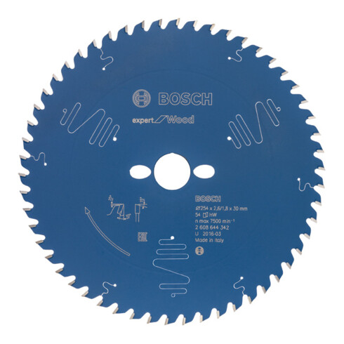 Lame de scie circulaire Bosch Expert for Wood 254 x 30 x 2,6 mm 54