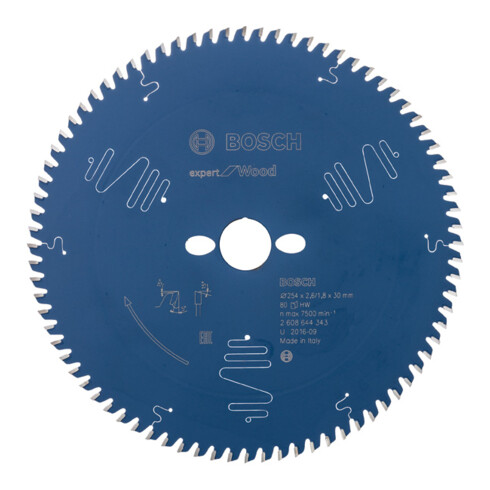 Lame de scie circulaire Bosch Expert for Wood 254 x 30 x 2,6 mm 80