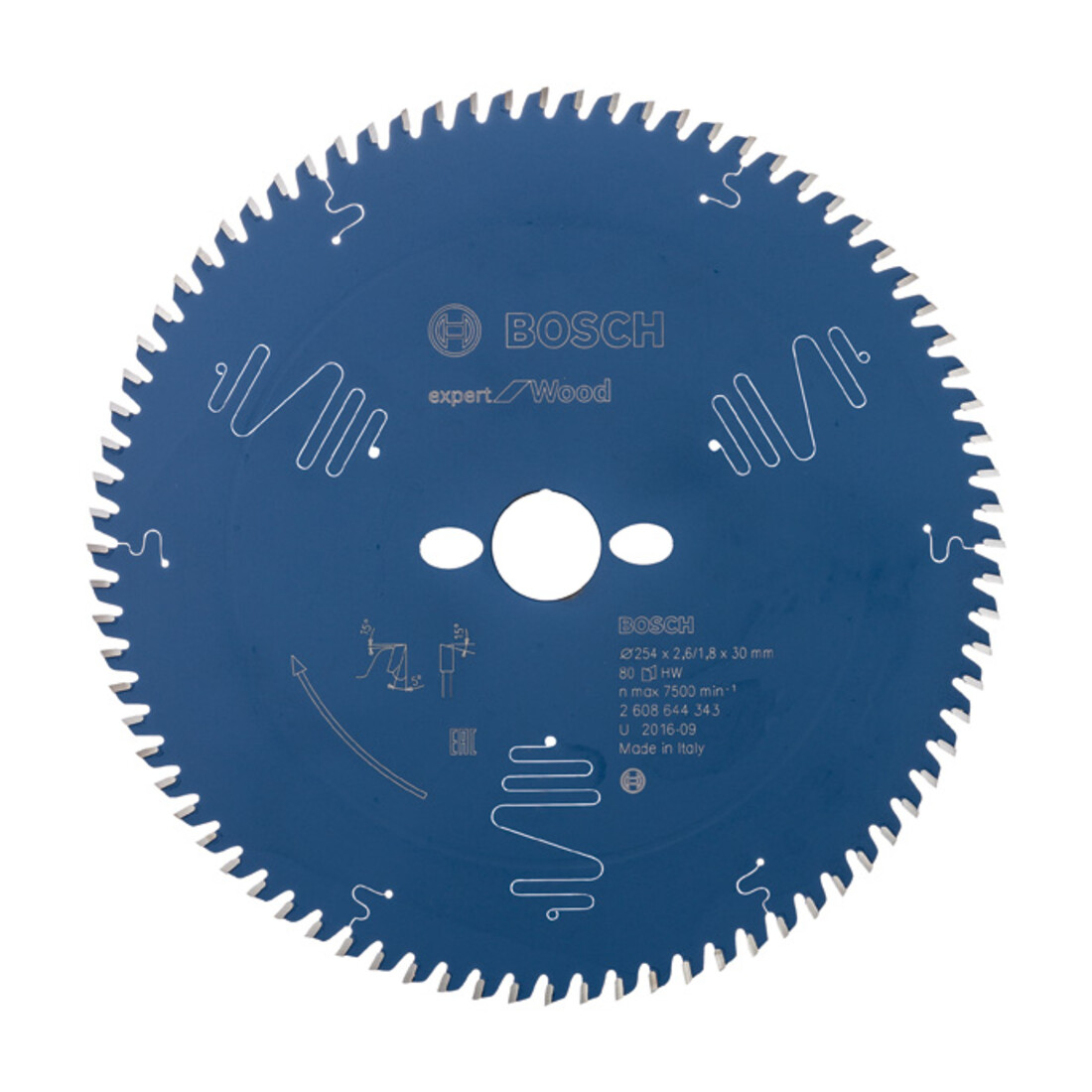 Lame de scie circulaire Bosch Expert for Wood 254 x 30 x 2,6 mm 80
