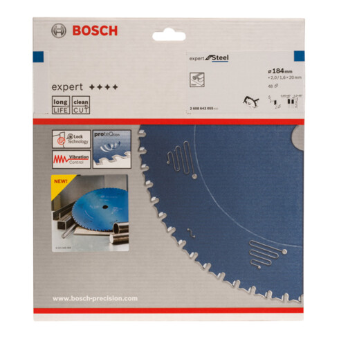 Lame de scie circulaire Bosch Expert pour acier 184 x 20 x 2,0 mm 48