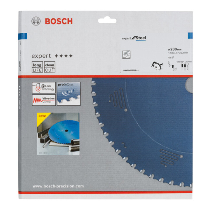 Lame de scie circulaire Bosch Expert pour acier 230 x 25,4 x 2,0 mm 48