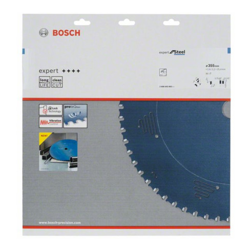 Lame de scie circulaire Bosch Expert pour acier 355 x 25,4 x 2,6 mm 90