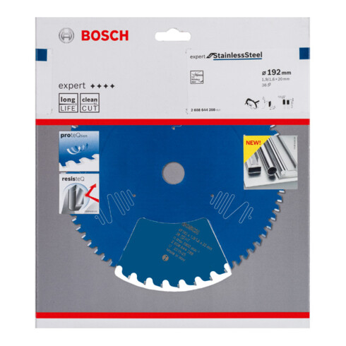 Lame de scie circulaire Bosch Expert pour acier inoxydable 192 x 20 x 1,9 x 1,9 x 38