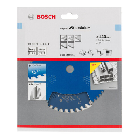 Lame de scie circulaire Bosch Expert pour aluminium 140 x 20 x 1,8 mm 42