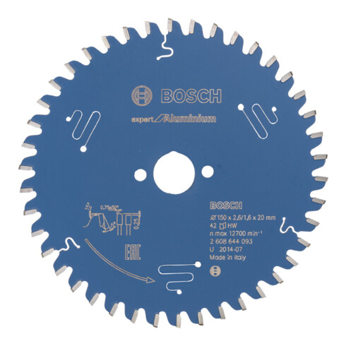 Lame de scie circulaire Bosch Expert pour aluminium 150 x 20 x 2,6 mm 42