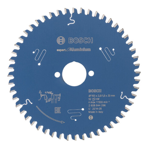 Lame de scie circulaire Bosch Expert pour aluminium 165 x 30 x 2,6 mm 52