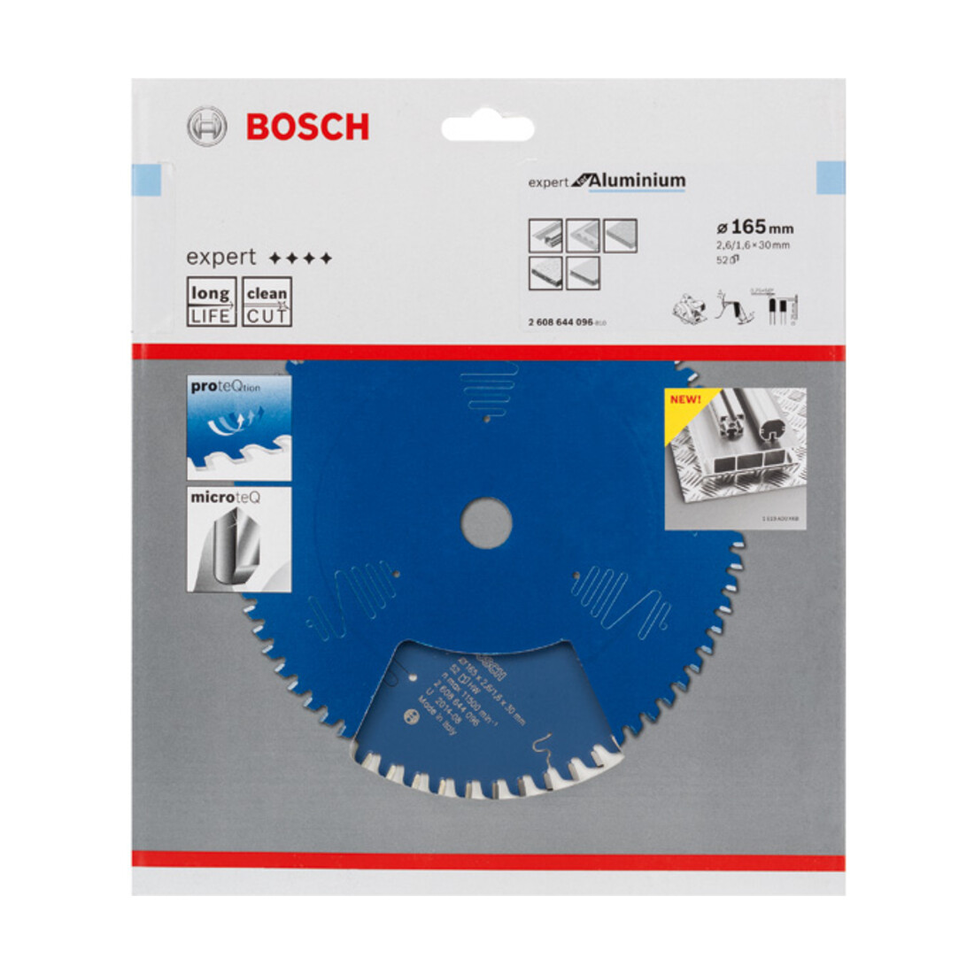 Lame de scie circulaire Bosch Expert pour aluminium 165 x 30 x 2,6 mm 52