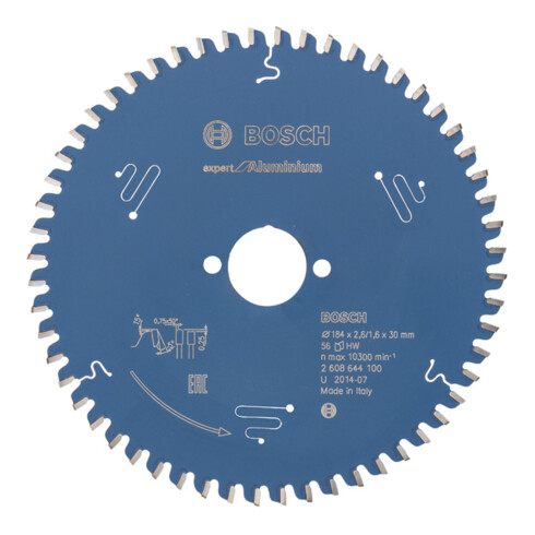 Lame de scie circulaire Bosch Expert pour aluminium 184 x 30 x 2,6 mm 56