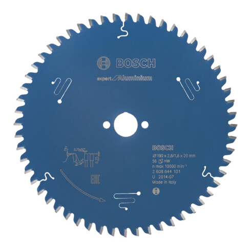 Lame de scie circulaire Bosch Expert pour aluminium 190 x 20 x 2,6 mm 56