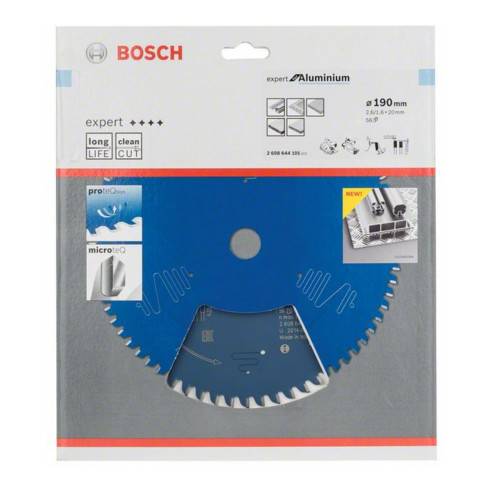 Lame de scie circulaire Bosch Expert pour aluminium 190 x 20 x 2,6 mm 56