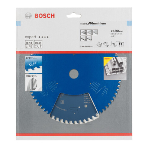 Lame de scie circulaire Bosch Expert pour aluminium 190 x 20 x 2,6 mm 56