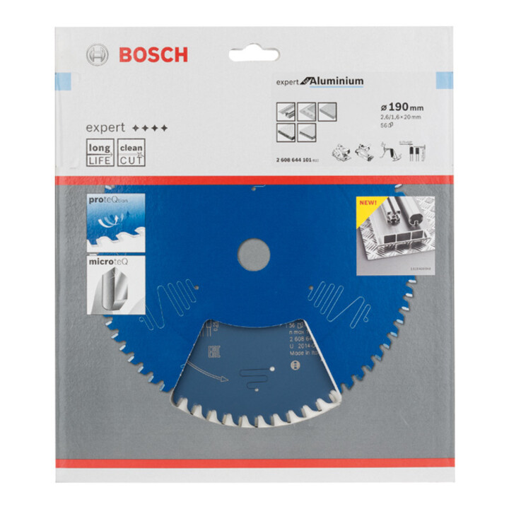 Lame de scie circulaire Bosch Expert pour aluminium 190 x 20 x 2,6 mm 56