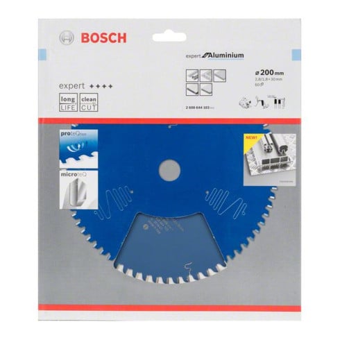 Lame de scie circulaire Bosch Expert pour aluminium 200 x 30 x 2,8 mm 60