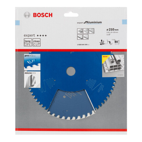 Lame de scie circulaire Bosch Expert pour aluminium 210 x 30 x 2,6 mm 54