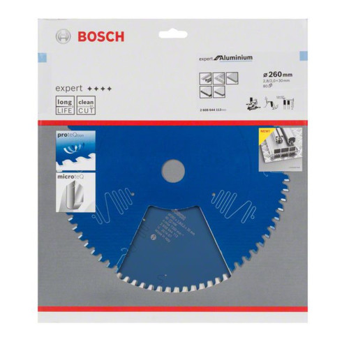 Lame de scie circulaire Bosch Expert pour aluminium 260 x 30 x 2,8 mm 80