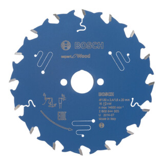 Lame de scie circulaire Bosch Expert Holz Pour les scies circulaires à main et à coupe plongeante