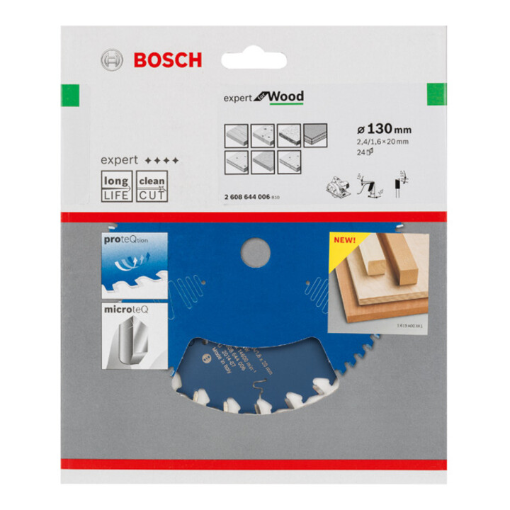 Lame de scie circulaire Bosch Expert pour bois 130 x 20 x 2,4 mm 24