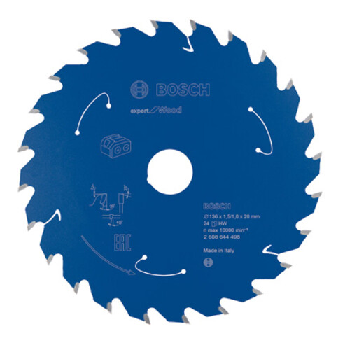 Lame de scie circulaire Bosch Expert pour bois 136 x 1,5/1 x 20 24 dents