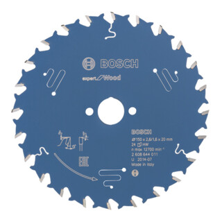 Lame de scie circulaire Bosch Expert Holz Pour les scies circulaires à main et à coupe plongeante