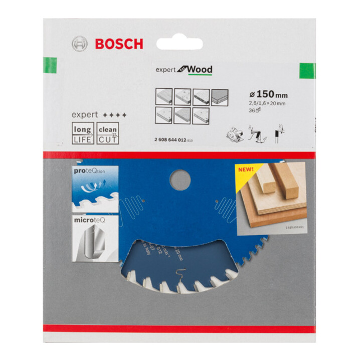 Lame de scie circulaire Bosch Expert pour bois 150 x 20 x 2,6 mm 36