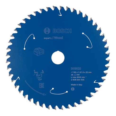 Lame de scie circulaire Bosch Expert pour bois 160 x 1,5/1 x 20 48 dents