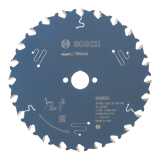 Lame de scie circulaire Bosch Expert Holz Pour les scies circulaires à main et à coupe plongeante