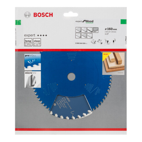 Lame de scie circulaire Bosch Expert pour bois 160 x 20 x 2,6 mm 36