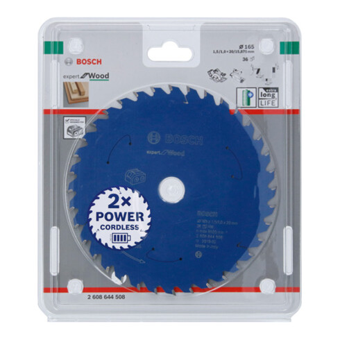 Lame de scie circulaire Bosch Expert pour bois 165 x 1,5/1 x 20 36 dents