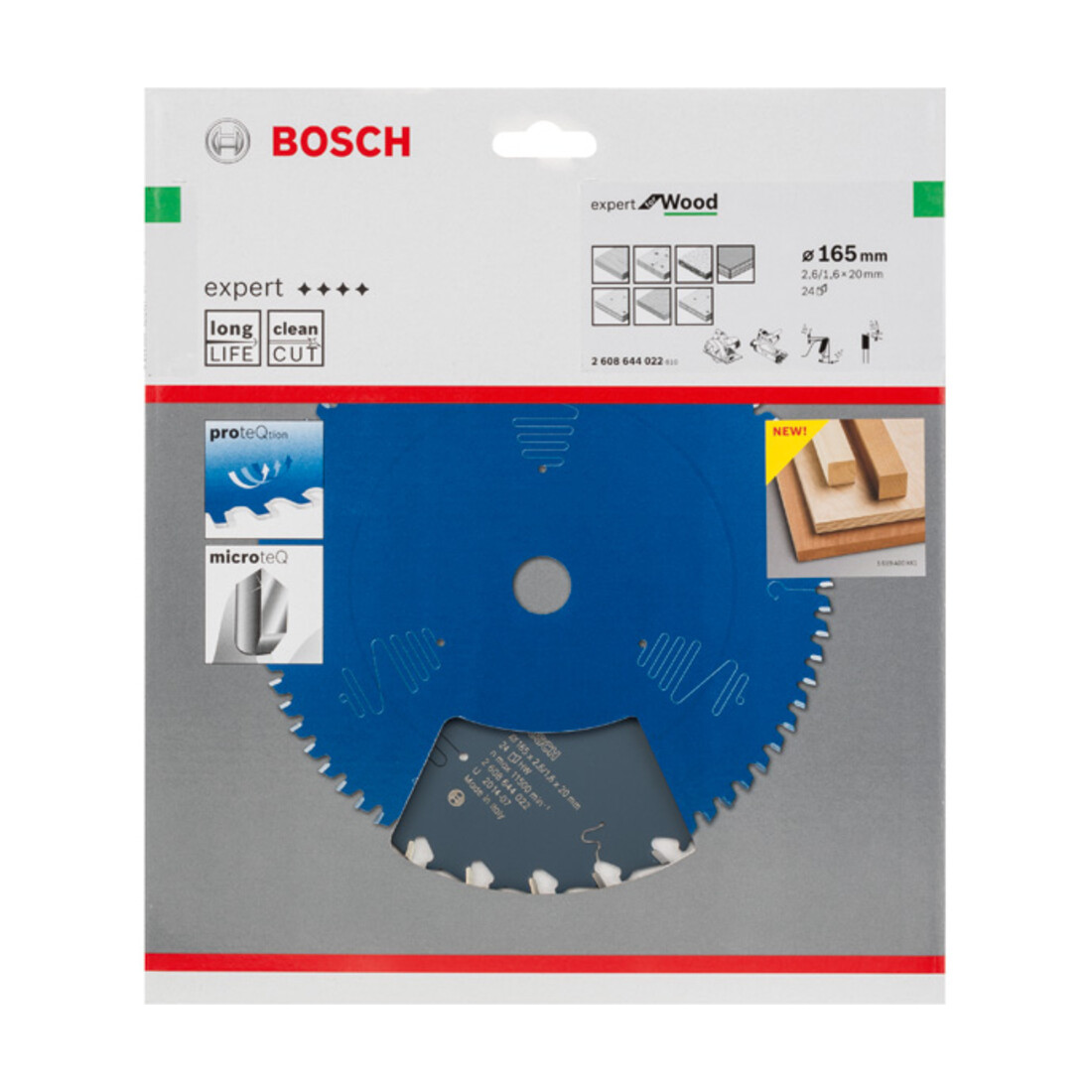 Lame de scie circulaire Bosch Expert pour bois 165 x 20 x 2,6 mm 24