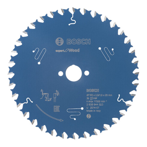 Lame de scie circulaire Bosch Expert pour bois 165 x 20 x 2,6 mm 36