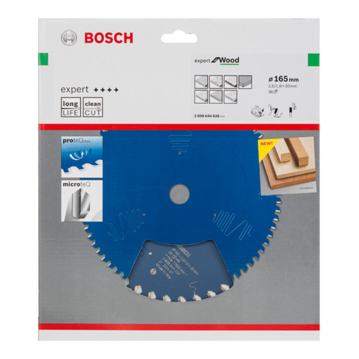 Lame de scie circulaire Bosch Expert pour bois 165 x 30 x 2,6 mm 36
