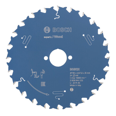 Lame de scie circulaire Bosch Expert pour bois 180 x 30 x 2,6 mm 24