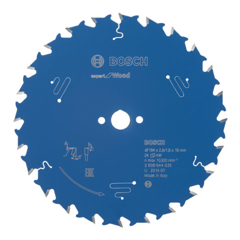 Lame de scie circulaire Bosch Expert pour bois 184 x 16 x 2,6 mm 24