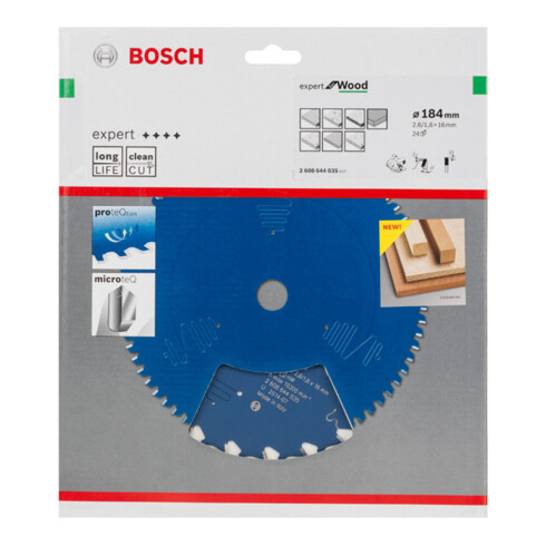 Lame de scie circulaire Bosch Expert pour bois 184 x 16 x 2,6 mm 24