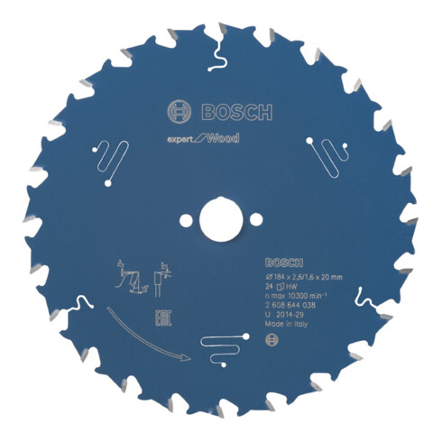 Lame de scie circulaire Bosch Expert pour bois 184 x 20 x 2,6 mm 24