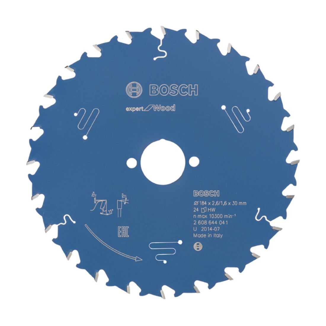 Lame de scie circulaire Bosch Expert pour bois 184 x 30 x 2,6 mm 24