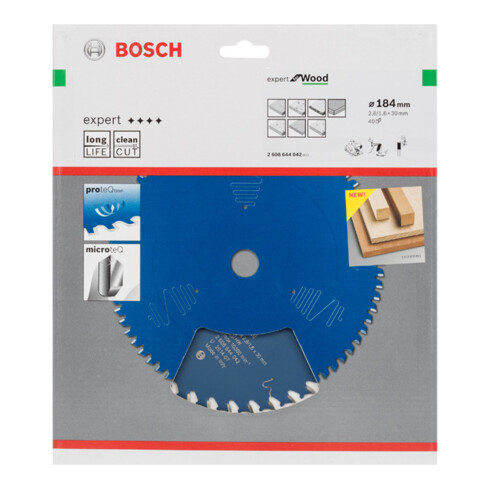 Lame de scie circulaire Bosch Expert pour bois 184 x 30 x 2,6 mm 40