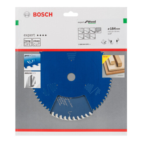 Lame de scie circulaire Bosch Expert pour bois 184 x 30 x 2,6 mm 56
