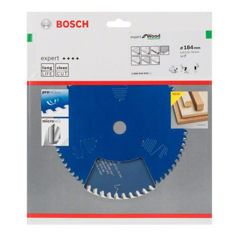 Lame de scie circulaire Bosch Expert pour bois 184 x 30 x 2,6 mm 56