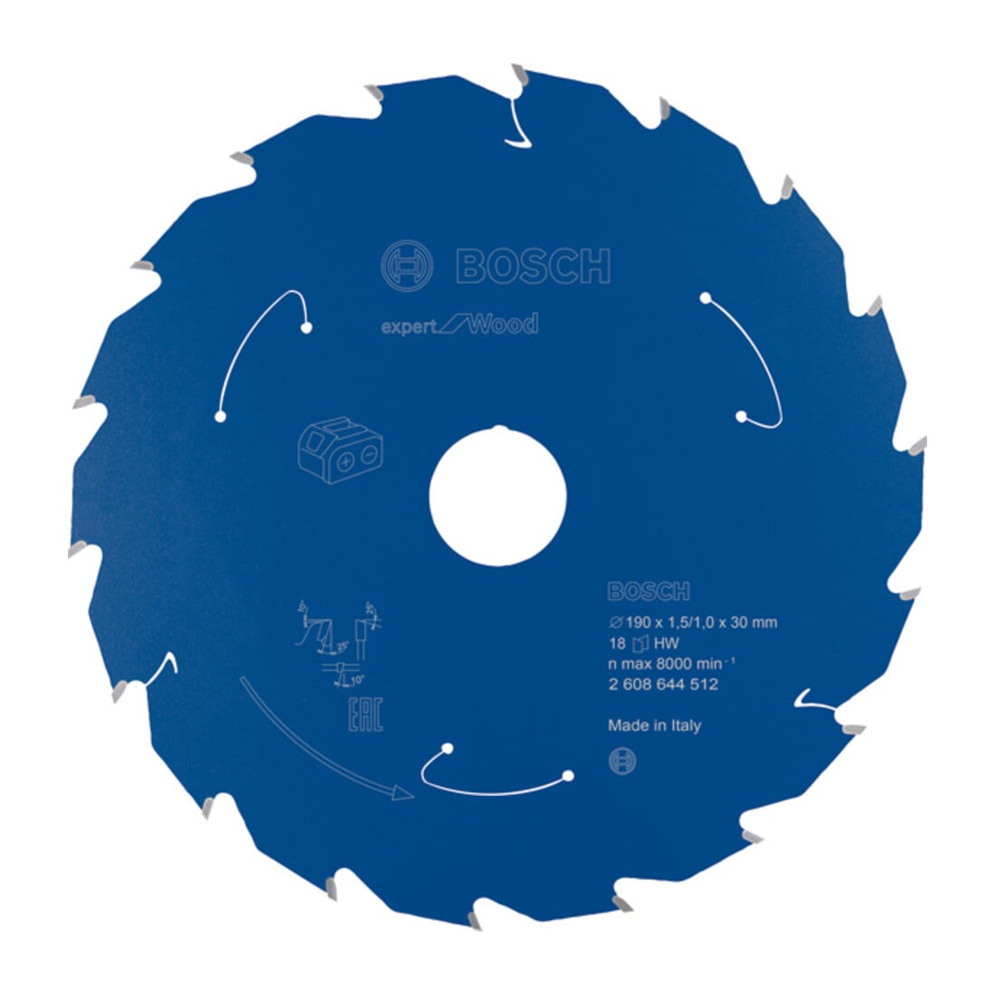 Lame de scie circulaire Bosch Expert pour bois 190 x 1,5/1 x 30 18 dents