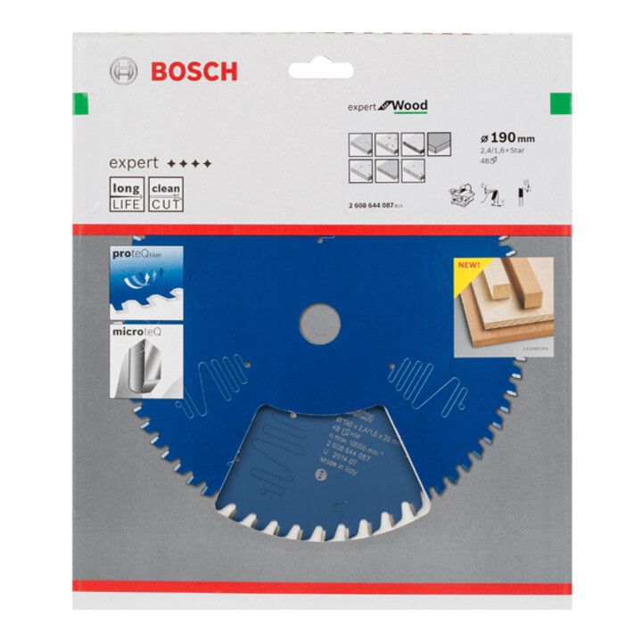 Lame de scie circulaire Bosch Expert pour bois 190 x 2,4 mm 48