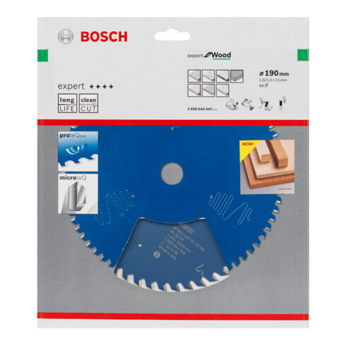 Lame de scie circulaire Bosch Expert pour bois 190 x 20 x 2,6 mm 48