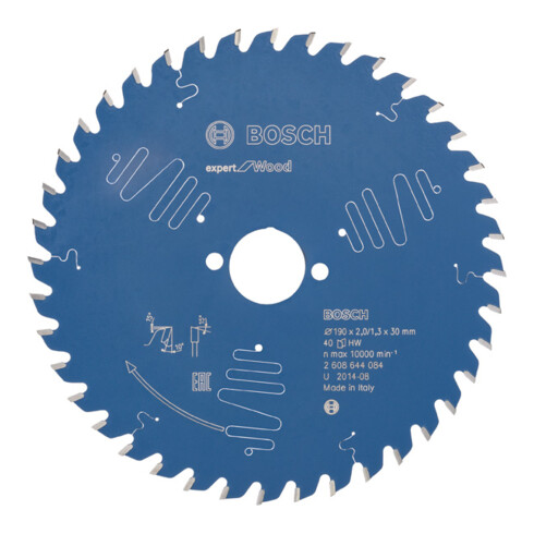 Lame de scie circulaire Bosch Expert pour bois 190 x 30 x 2,0 mm 40
