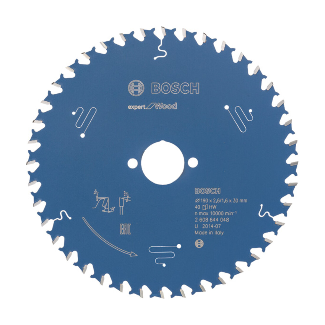 Lame de scie circulaire Bosch Expert pour bois 190 x 30 x 2,6 mm 40