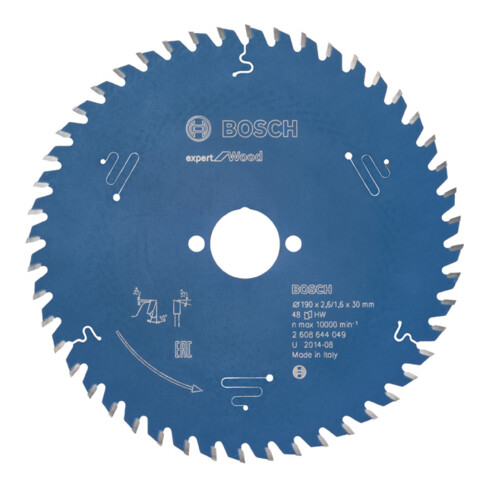 Lame de scie circulaire Bosch Expert pour bois 190 x 30 x 2,6 mm 48