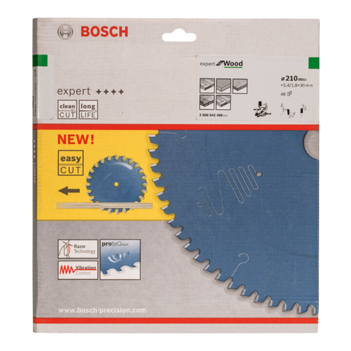 Lame de scie circulaire Bosch Expert pour bois 210 x 30 x 2,4 mm 48